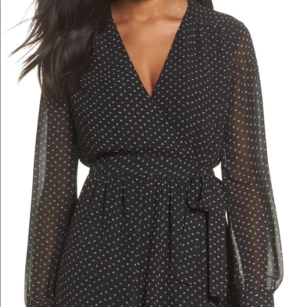 Charles Henry Long Sleeve Wrap Dress